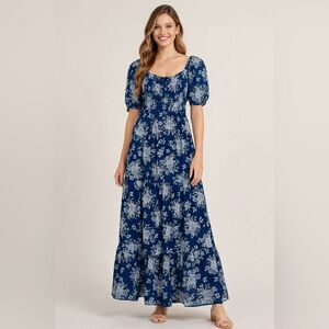 Altar'd State Blue Floral Maxi Dress